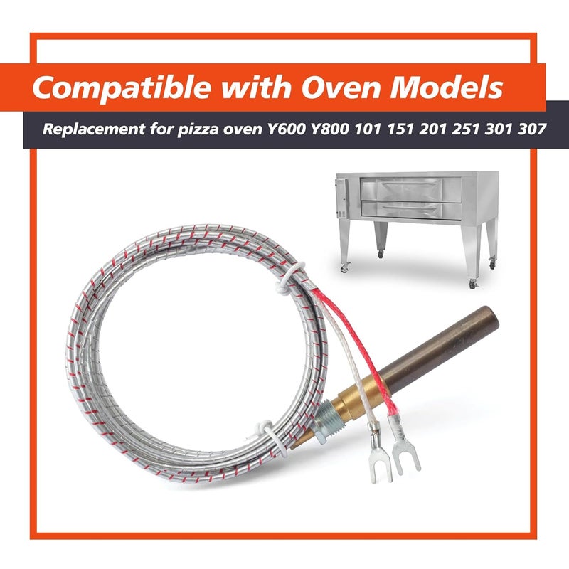 Mhrxusd Q313 M1265X 2J-M1265A Thermopile with Armoured Cable Compatible with Pizza Oven Y600 Y800 101 151 201 251 301 307 - Image 3